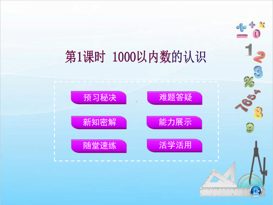 人教版二年级下册数学课件第七单元第1课时1000以内数的认识.ppt_第1页