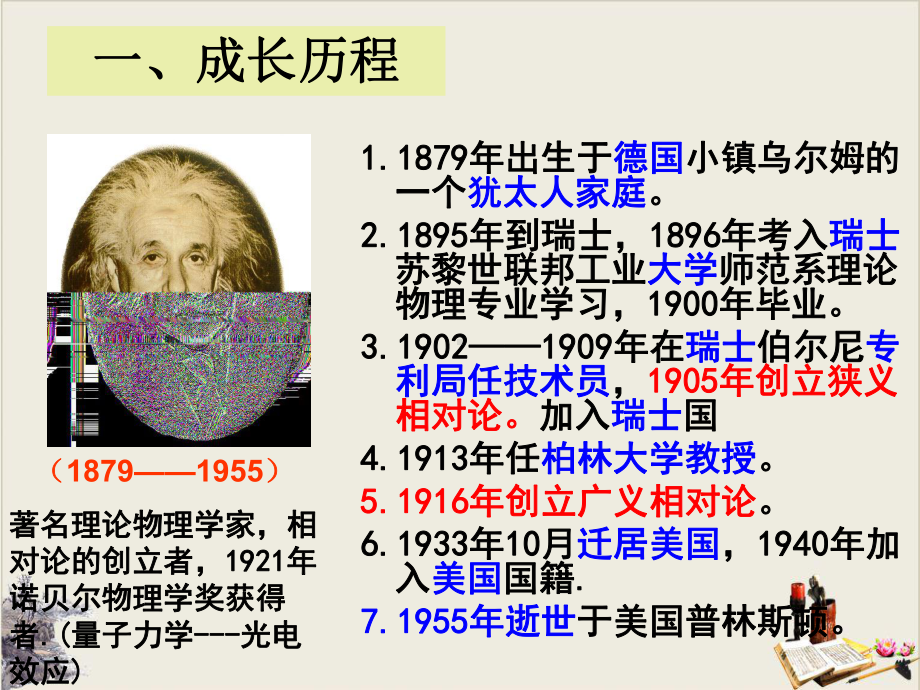 人教版历史世纪的科学伟人爱因斯坦完美版1课件.ppt_第3页