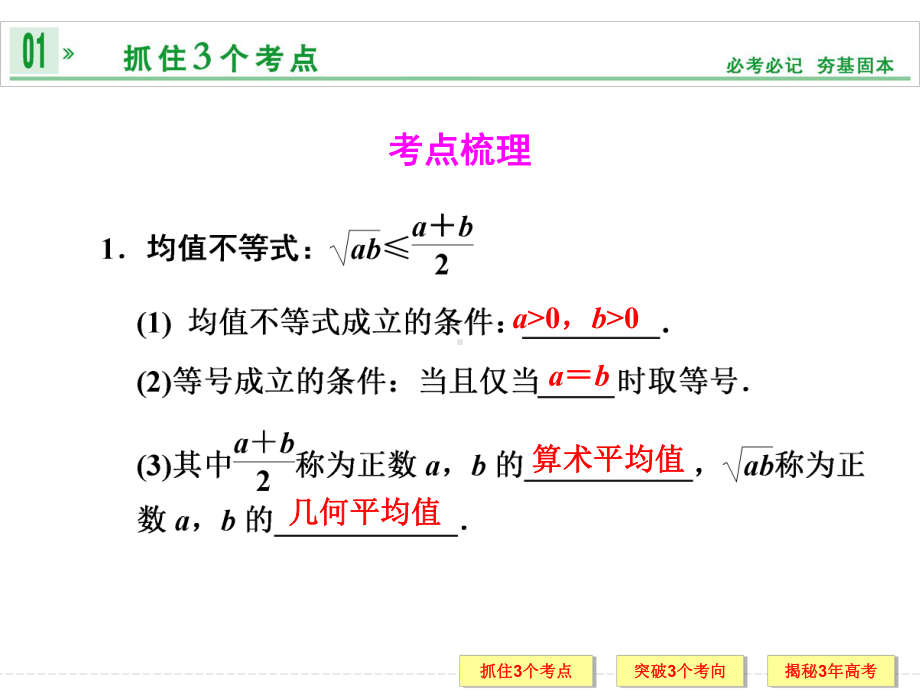 均值不等式 高考数学总复习 高考数学真题详细解析课件.ppt_第2页