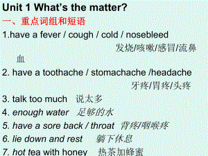 Unit 1 What’s the matter- 单元复习课件.ppt(课件中不含音视频素材)