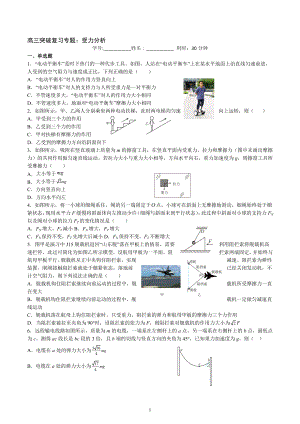 2023届高考物理一轮突破复习专题：受力分析.docx