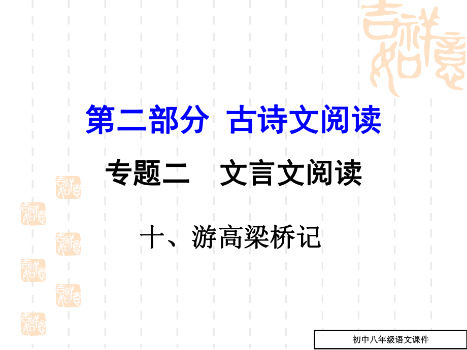 中考语文文言文阅读(10)《游高梁桥记》复习课件.ppt_第1页