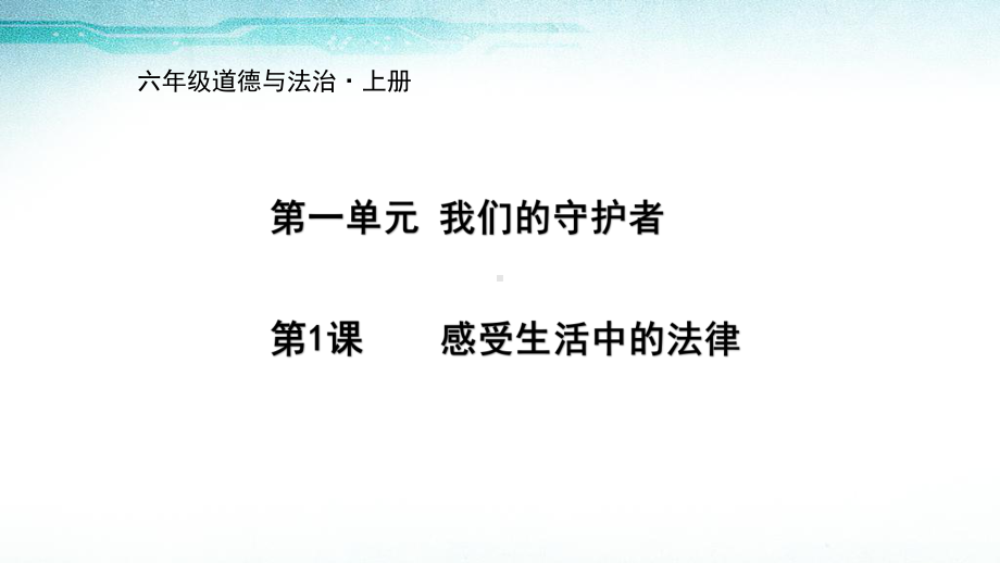 人教部编版六年级道德与法治上册第1课《感受生活中的法律》课件.ppt_第1页