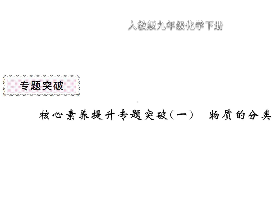 九年级下册化学习题课件 专题突破 核心素养提升专题突破 物质的分类.pptx_第1页