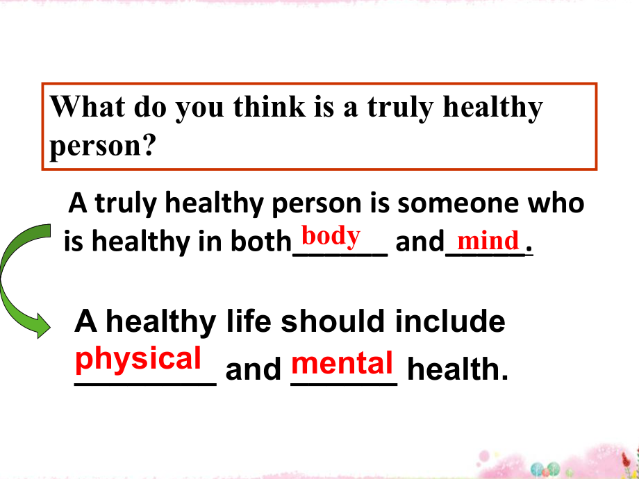 人教版高中英语选修6：unit3 book6 A healthy life课件.ppt(课件中不含音视频素材)_第2页