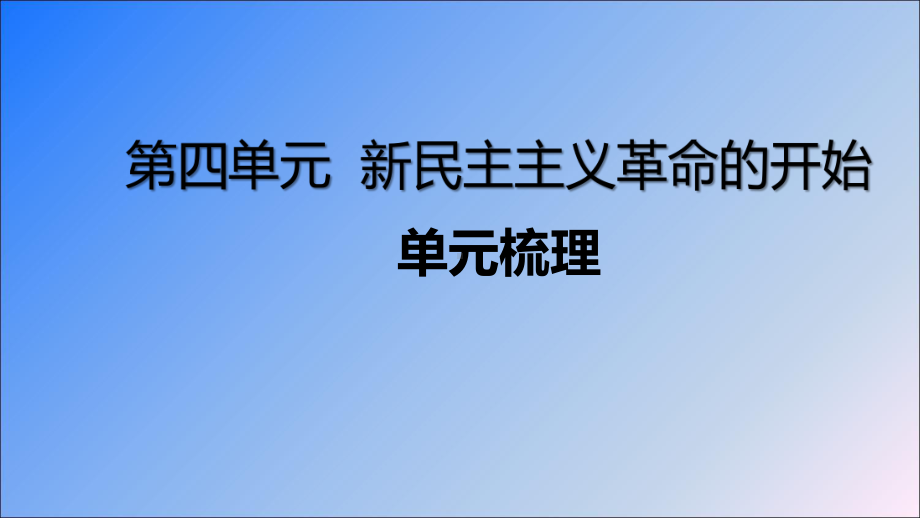 2020年八年级历史上学期第四单元《新民主主义革命的开始知识梳理》（统编版）课件.pptx_第1页