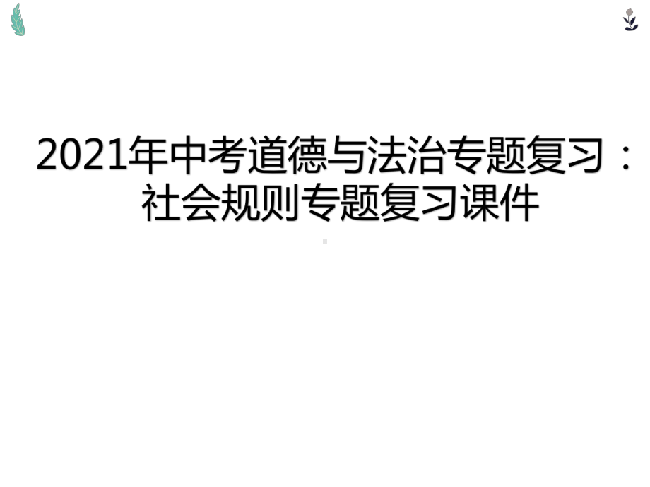 2021年中考道德与法治专题复习：社会规则专题复习课件.pptx_第2页