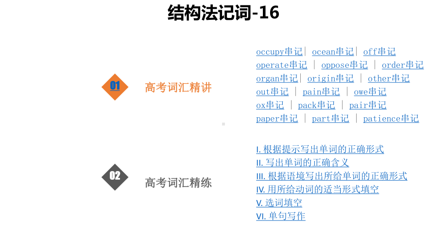 （高考英语词汇精讲）结构法记词 16课件.pptx_第1页