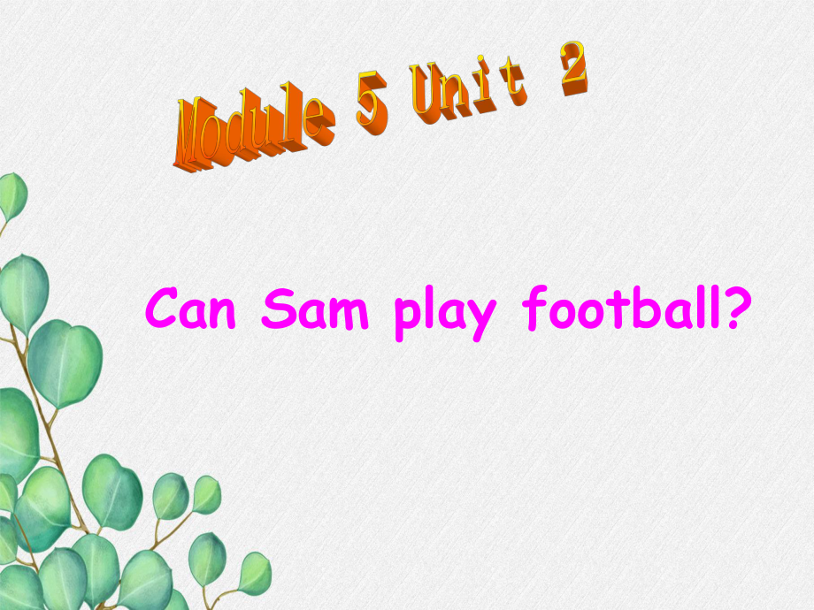 四年级英语上册 Module 5 Unit 2 Can Sam play football课件1 .ppt-(纯ppt课件,无音视频素材)_第1页