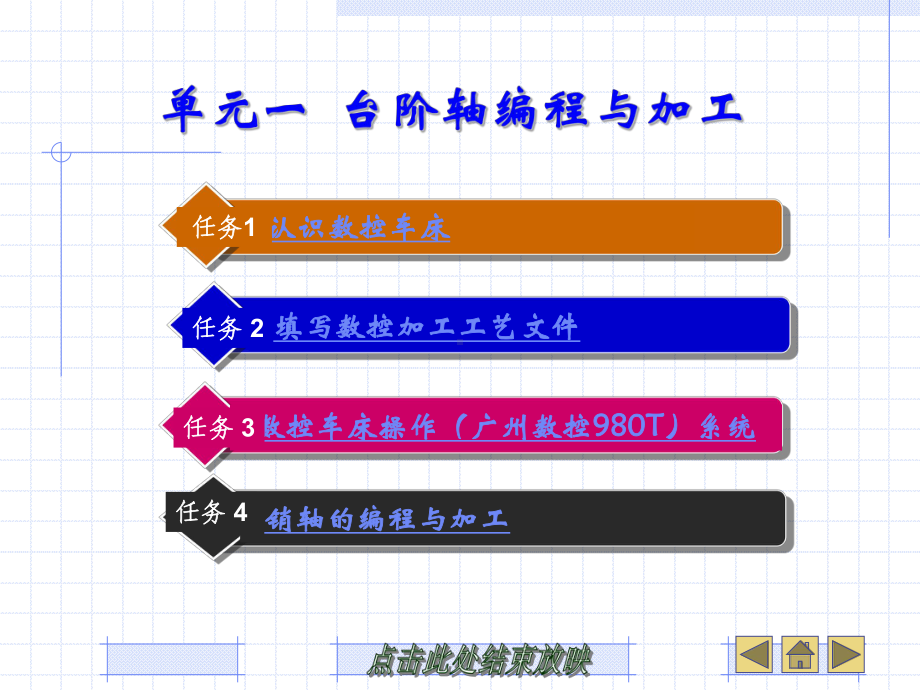 单元一 台阶轴的编程与加工汇总课件.ppt_第1页