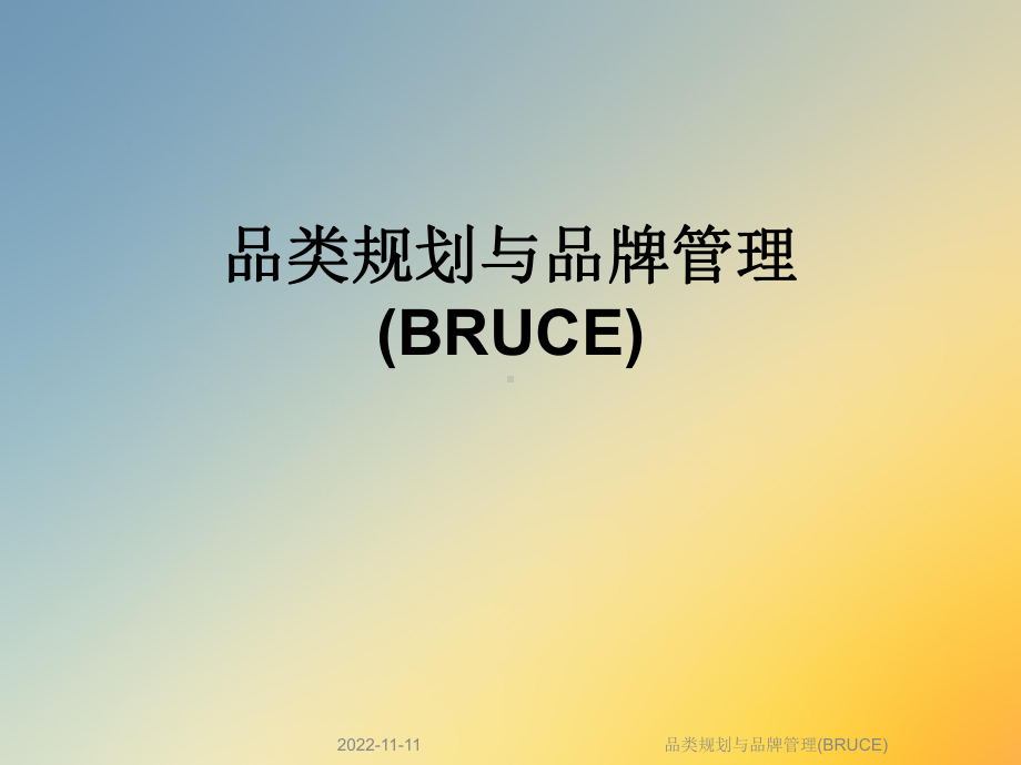 品类规划与品牌管理(BRUCE)课件.ppt_第1页