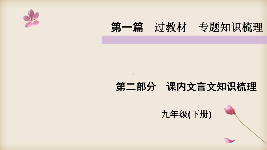 2020中考部编人教版语文复习课件： 九年级下 课内文言文知识梳理 .ppt_第1页