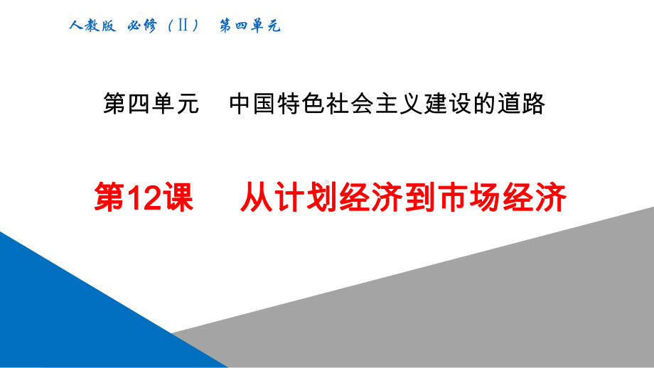 人教版高中历史必修2：第12课从计划经济到市场经济课件.ppt_第1页