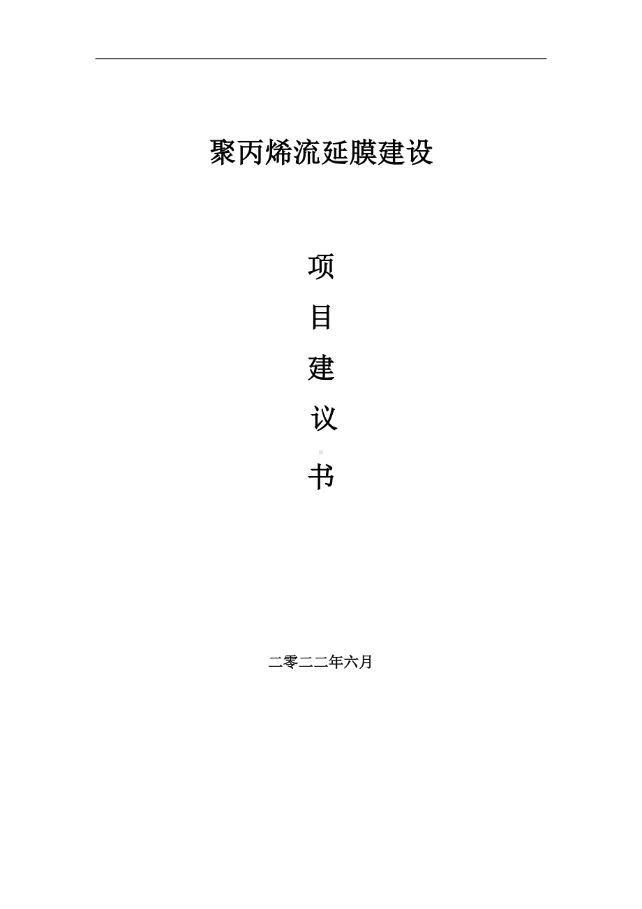 聚丙烯流延膜项目建议书（写作模板）.doc_第1页