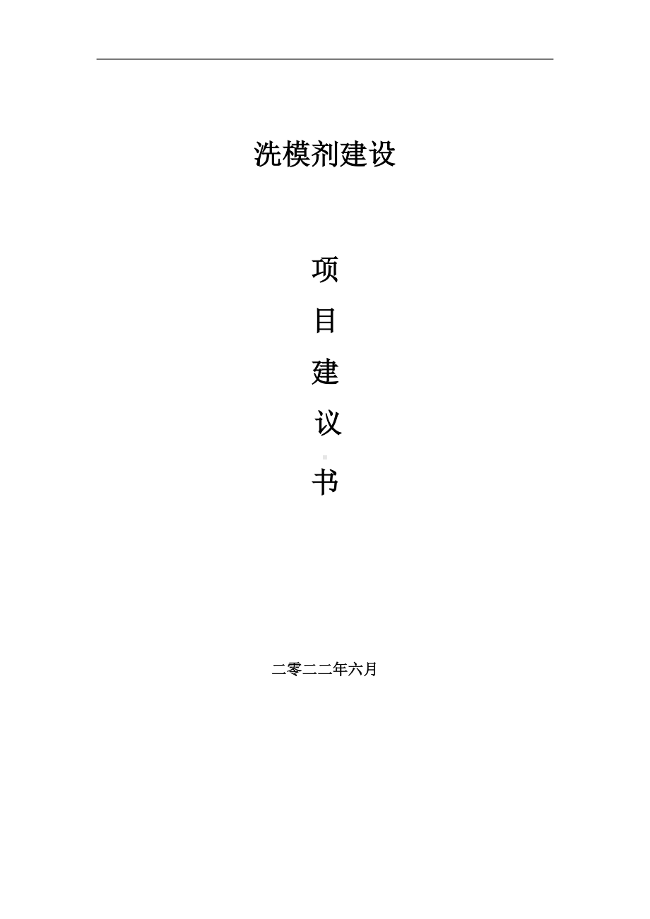 洗模剂项目建议书（写作模板）.doc_第1页