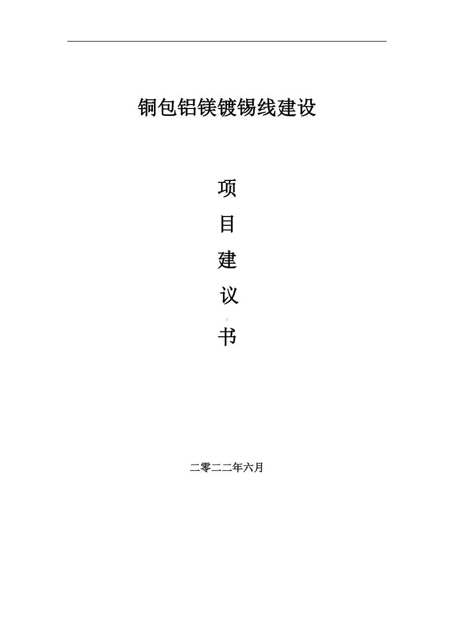 铜包铝镁镀锡线项目建议书（写作模板）.doc_第1页