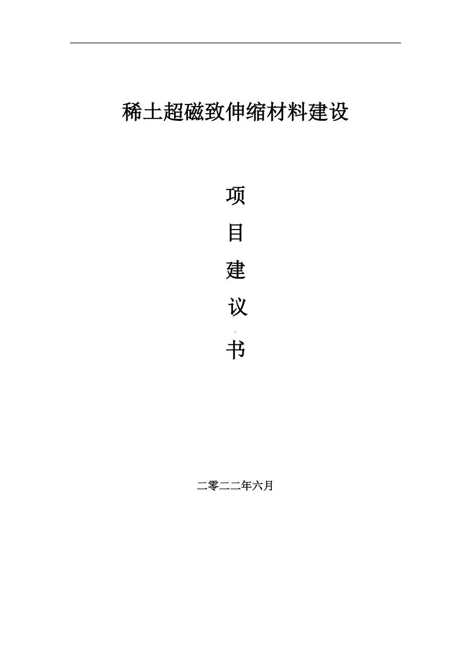 稀土超磁致伸缩材料项目建议书（写作模板）.doc_第1页