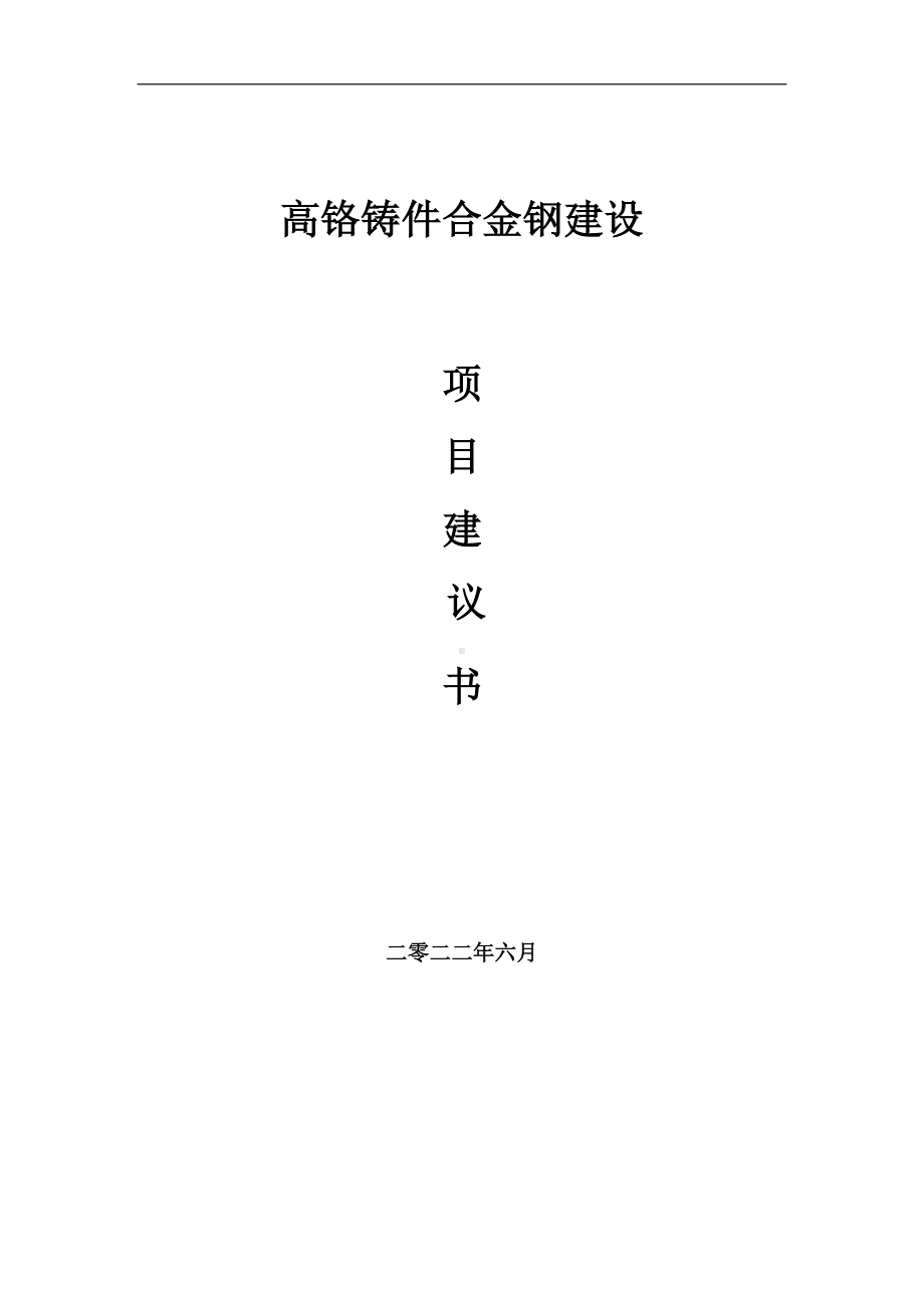 高铬铸件合金钢项目建议书（写作模板）.doc_第1页