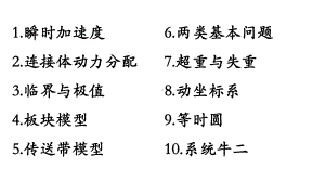 2023届高考物理复习课件：牛顿运动定律10模型.pptx