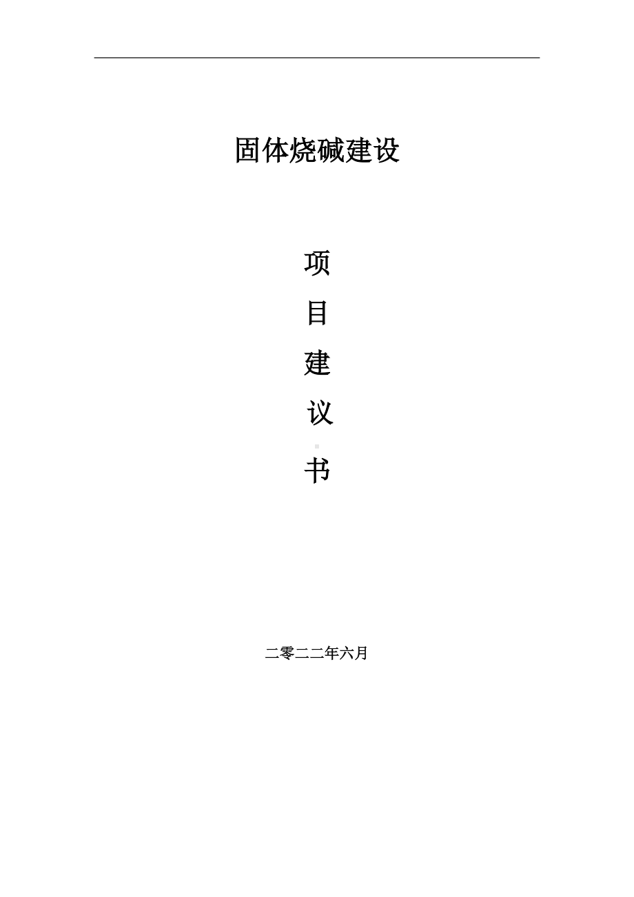 固体烧碱项目建议书（写作模板）.doc_第1页