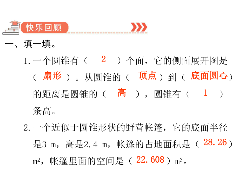 六年级下册数学作业课件-第三单元 2 圆锥 双休作业四 人教版(共9张PPT).pptx_第2页