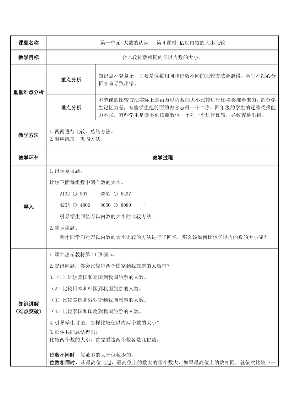 四年级数学上册教案-1.1亿以内数的大小比较34-人教版.docx_第1页