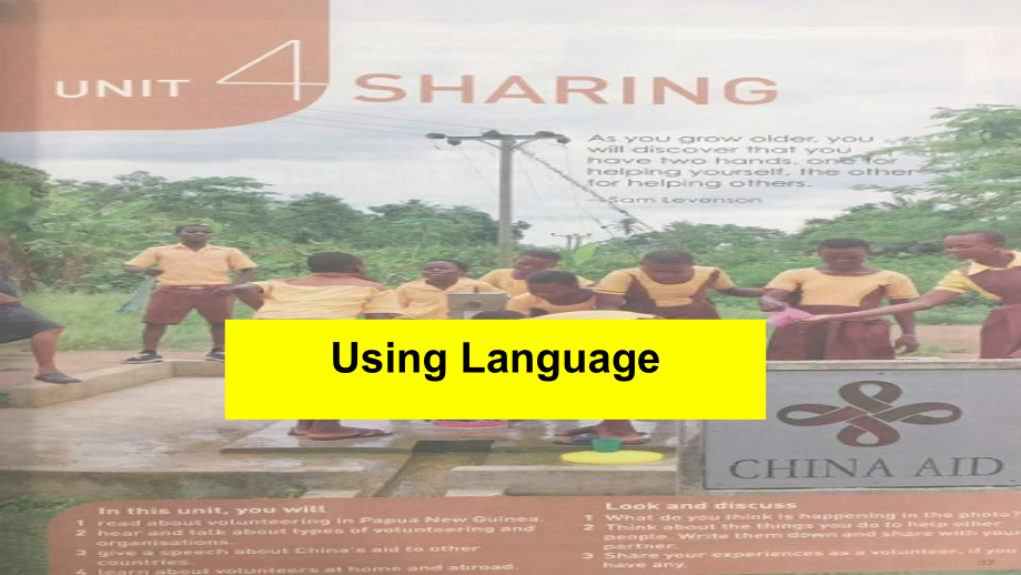 Unit 4 Sharing Using Language （ppt课件）-2022新人教版（2019）《高中英语》选择性必修第四册.pptx_第1页