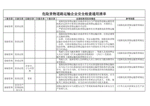 危险货物道路运输企业安全检查通用清单参考模板范本.xls