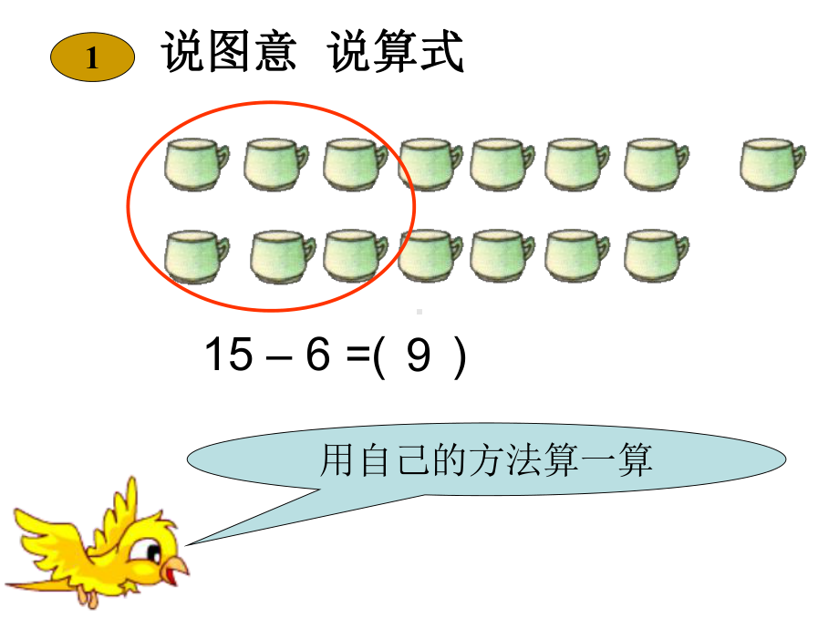 一年级上册数学课件-9.2 退位减法- 15、16、17、 18减几 ▏冀教版 (共13张PPT).ppt_第2页