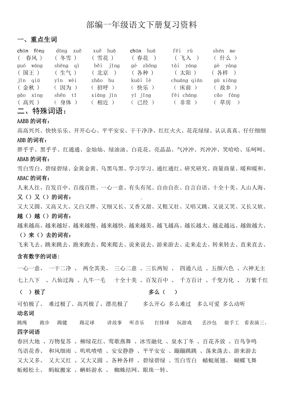 一年级语文下册复习资料(全面、经典).doc_第1页