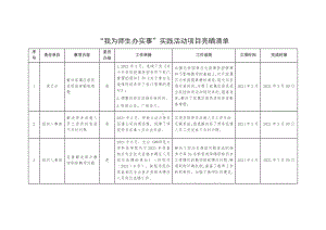 “我为师生办实事”实践活动项目亮晒清单.docx