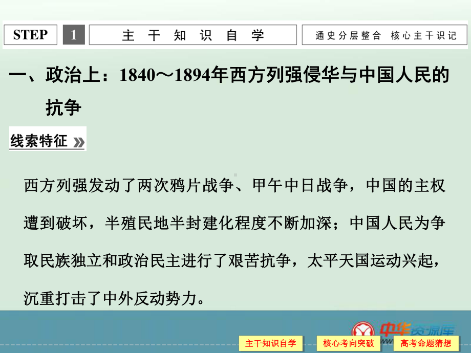 高考历史二轮复习课件：专题2+中外近代文明+第7讲+中华文明的拐点与近代化的艰难起步（人教版）.ppt_第3页