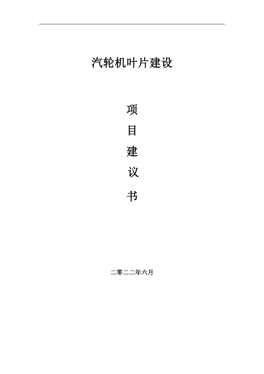 汽轮机叶片项目建议书（写作模板）.doc_第1页