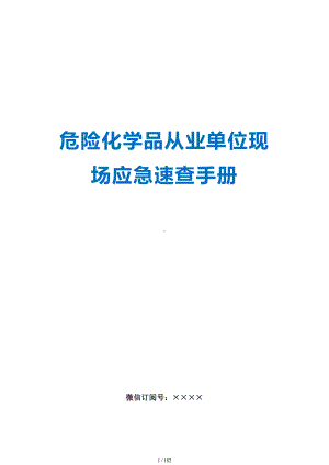 危险化学品从业单位现场应急速查手册参考模板范本.doc