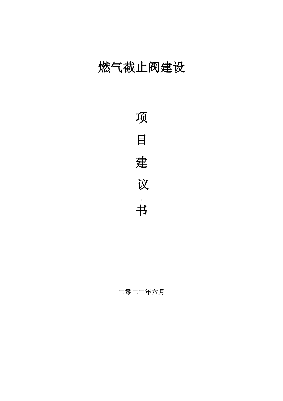 燃气截止阀项目建议书（写作模板）.doc_第1页