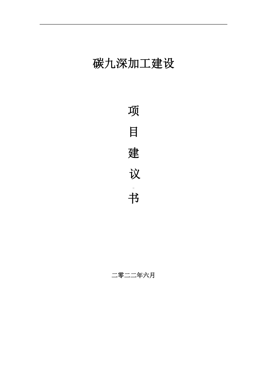 碳九深加工项目建议书（写作模板）.doc_第1页