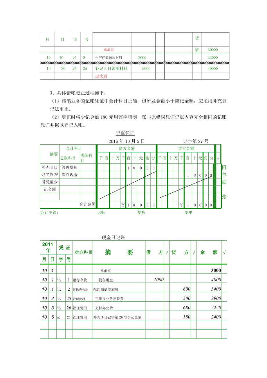 《基础会计项目化实训》实训答案实训八错账更正.doc_第3页