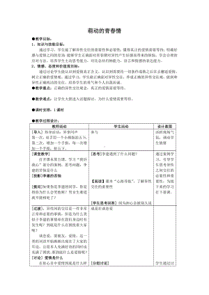 17萌动的青春情 教案-新北师大版七年级《心理健康》.doc