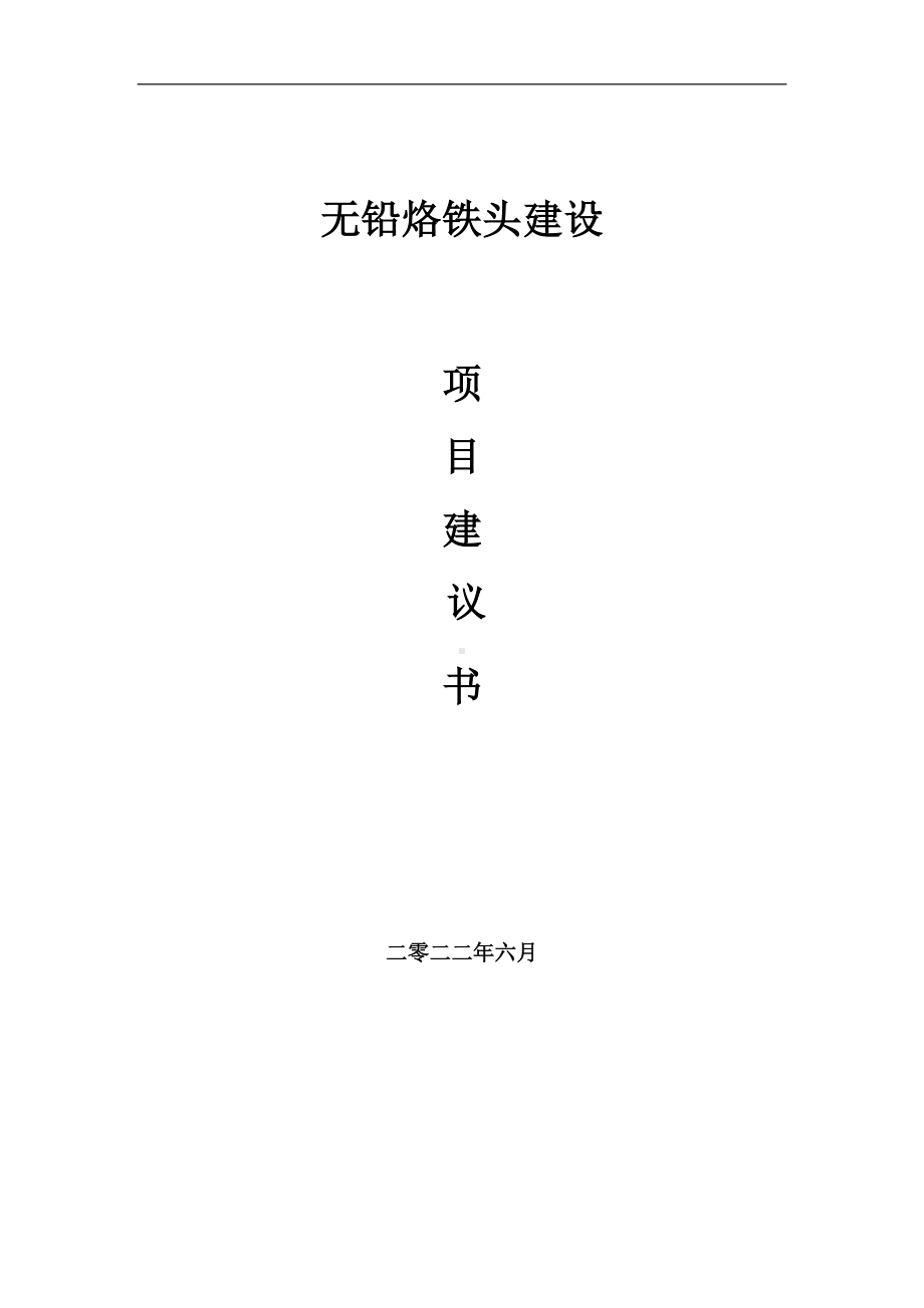 无铅烙铁头项目建议书（写作模板）.doc_第1页