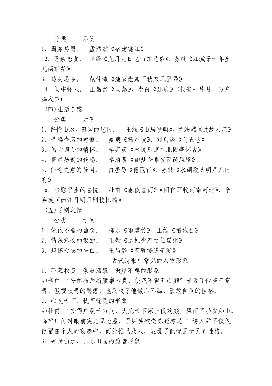 古诗中常见的思想感情、 古代诗歌中常见的人物形象、 易混术语区分 、 高考语文阅读题和古诗词鉴赏的答题满分公式高考复习(高三) .docx_第3页