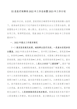 XX县医疗保障局2022年工作总结暨2023年工作计划.docx