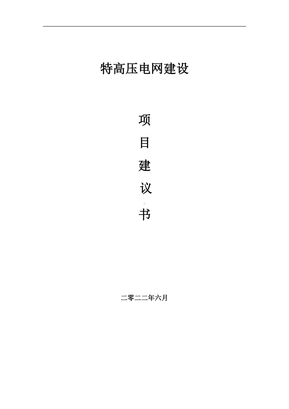 特高压电网项目建议书（写作模板）.doc_第1页