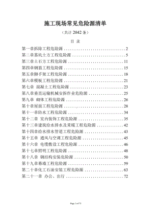 施工现场常见危险源清单范本参考模板范本.docx