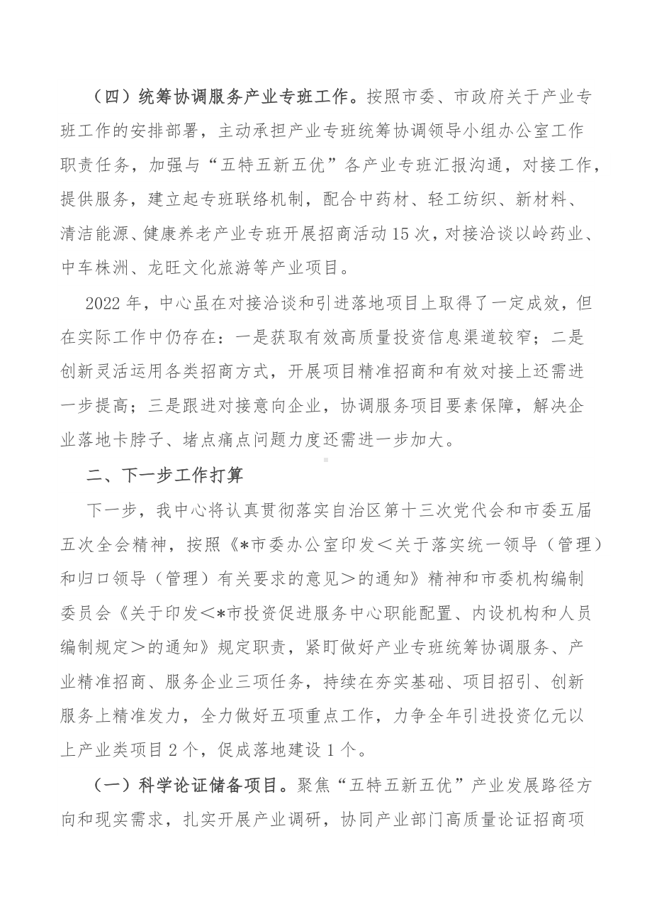 XX地区投资促进服务中心2022年工作总结.docx_第3页