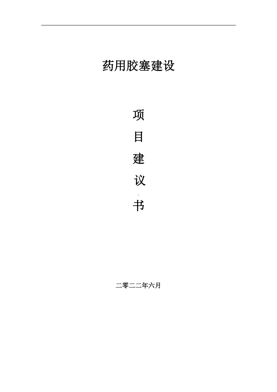 药用胶塞项目建议书（写作模板）.doc_第1页