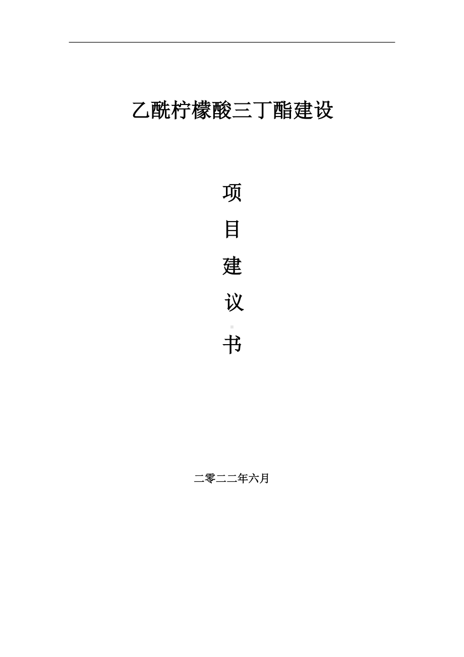 乙酰柠檬酸三丁酯项目建议书（写作模板）.doc_第1页