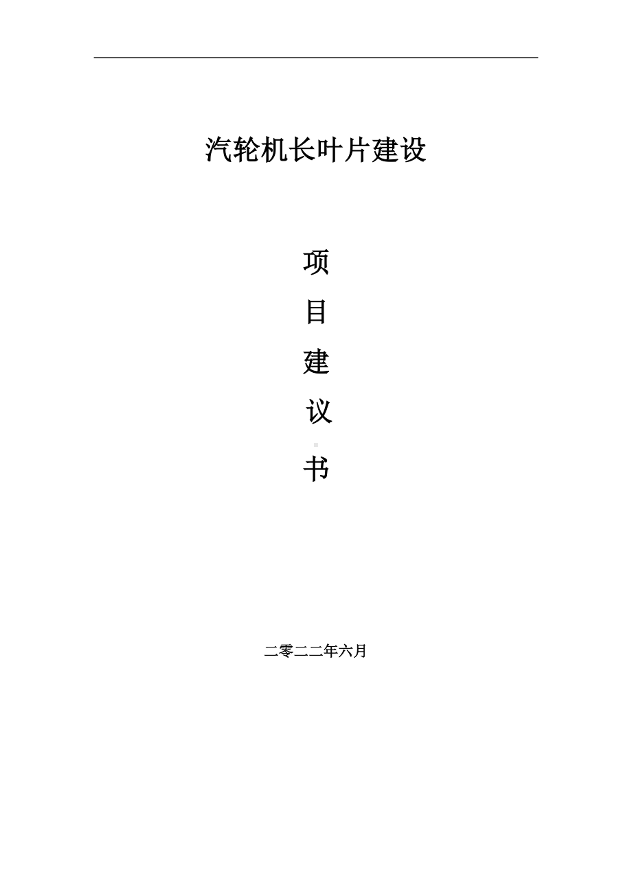 汽轮机长叶片项目建议书（写作模板）.doc_第1页