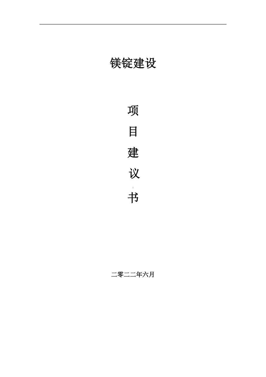 镁锭项目建议书（写作模板）.doc_第1页