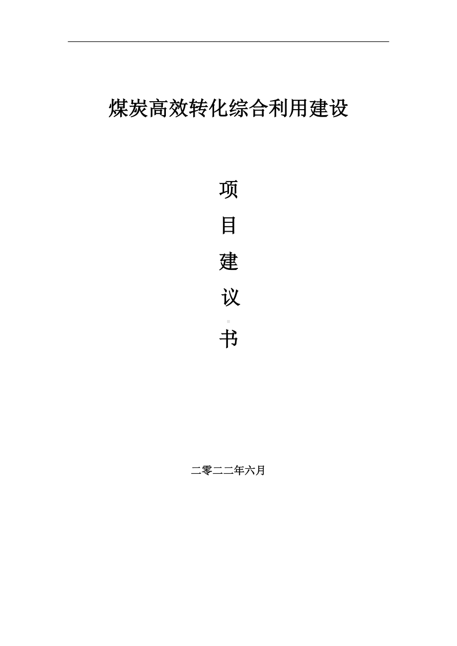 煤炭高效转化综合利用项目建议书（写作模板）.doc_第1页