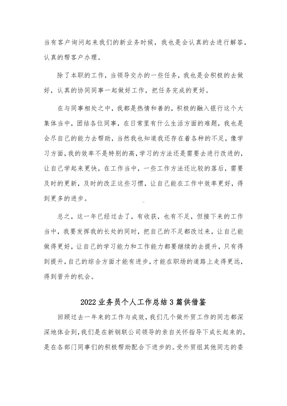 2022业务员个人工作总结3篇供借鉴.docx_第2页